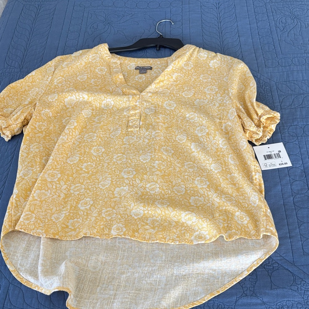 Falls Creek Yellow Floral Blouse